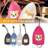 Cute Cartoon Animals Key Bag Holder Leather Keychain Pouch
