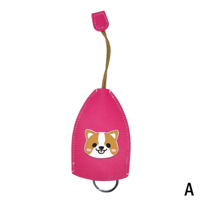 Cute Cartoon Animals Key Bag Holder Leather Keychain Pouch