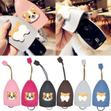 Cute Cartoon Animals Key Bag Holder Leather Keychain Pouch