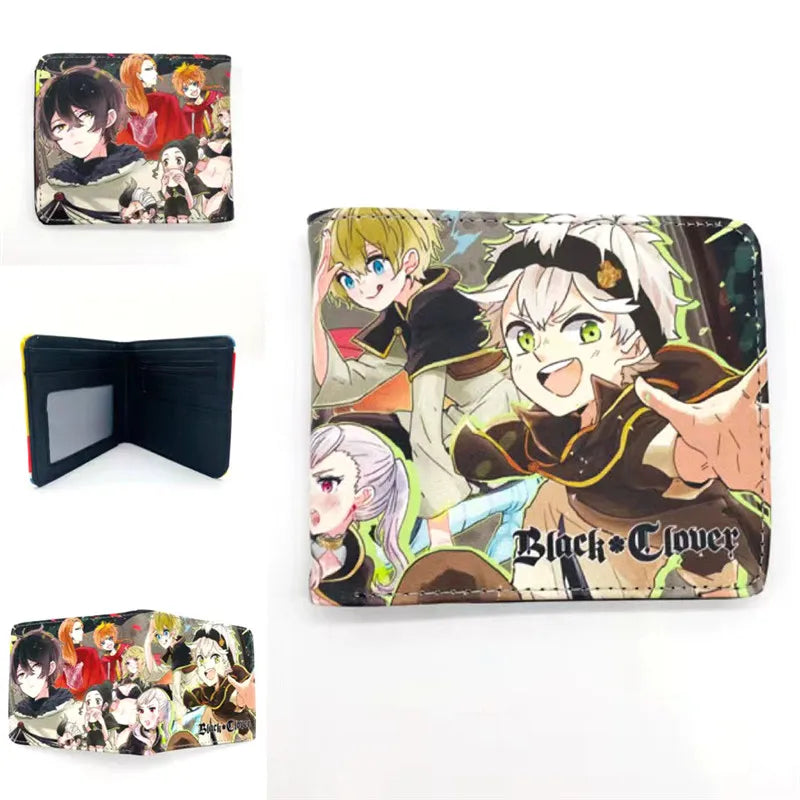Cartoon Anime Clover Wallet PU Leather Purse Cosplay Short Wallets Gift
