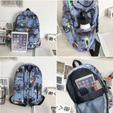 Anime Graffiti Women Backpack Harajuku Large Capacity Schoolbag