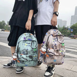 Anime Graffiti Women Backpack Harajuku Large Capacity Schoolbag