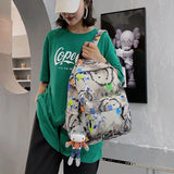 Anime Graffiti Women Backpack Harajuku Large Capacity Schoolbag