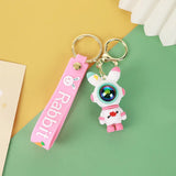 Cartoon Astronaut Lightning Rabbit Couple Keyring Bag Pendant Car Keyring