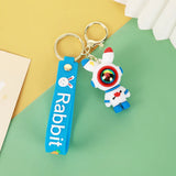 Cartoon Astronaut Lightning Rabbit Couple Keyring Bag Pendant Car Keyring