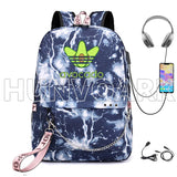Cartoon Avocado Backpack for Teenage Girls USB School Bag