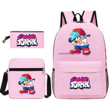 3 Pcs Friday Night Funkin Anime School Bags Set Boys Girls Teens Bagpacks