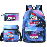 3 Pcs Friday Night Funkin Anime School Bags Set Boys Girls Teens Bagpacks
