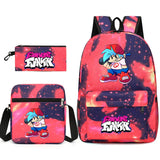 3 Pcs Friday Night Funkin Anime School Bags Set Boys Girls Teens Bagpacks