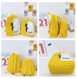 Cartoon Backpacks for Women Large-capacity Canvas Travel Rucksack