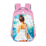 Ballet Dancer Print School Backpack for Girls Women Travel Laptop Bag