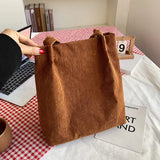 Cute Bear Embroidered Women Shoulder Bag Corduroy Student Girls Tote