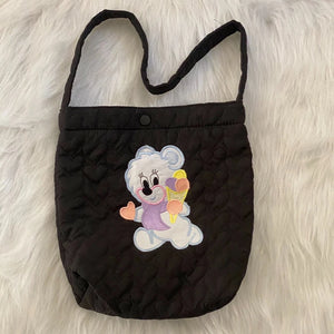 Bear Shoulder Bag Heart Quilting Tote for Women