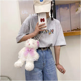 Cartoon Bear Shoulder Bag Harajuku Travel Satchel Crossbody Bag