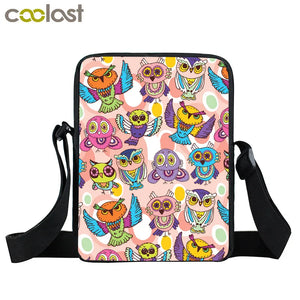 Cartoon Bird Owl Small Shoulder Bag Women Handbag Teenager Girls Messenger Bags