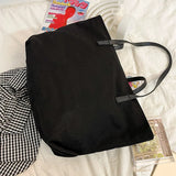 Cartoon Bear Rabbit Canvas Women Shoulder Tote Bag