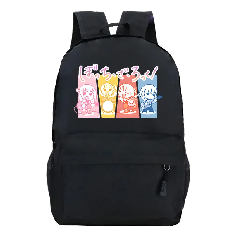 Bocchi The Rock Comic Backpack Teens Bookbags Boys Girls Bags