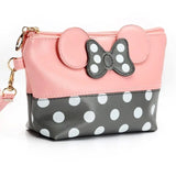 Cartoon Bow Cosmetic Bag Zipper Hand Make Up Handbag Organizer