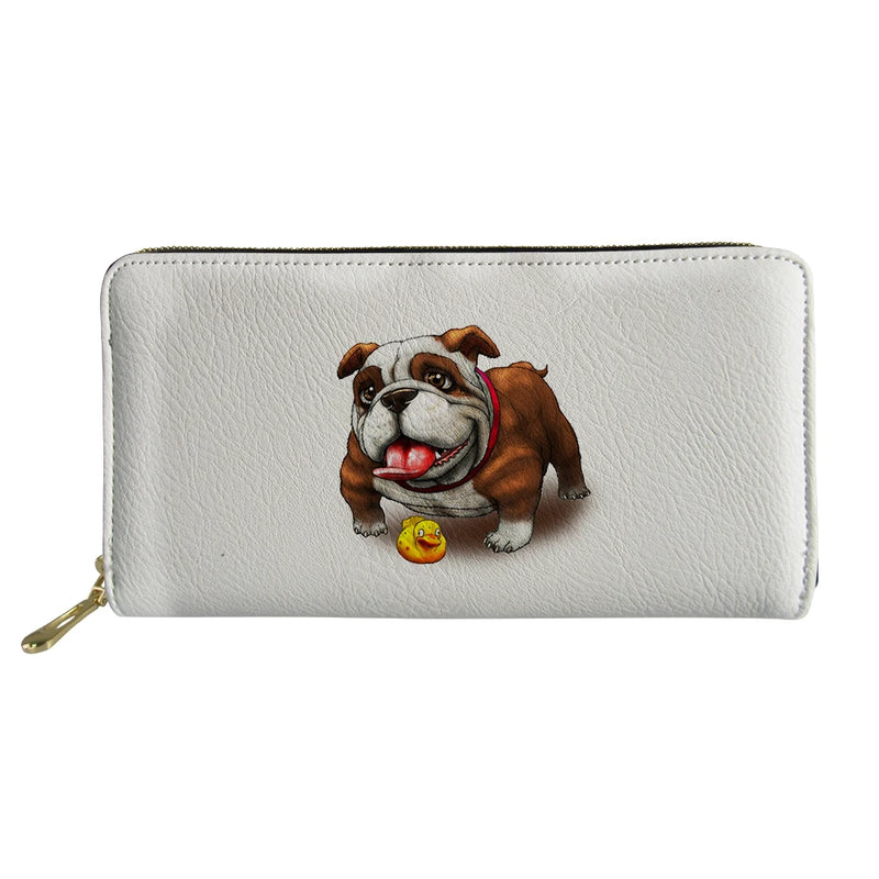 Kawaii Bulldog Long Wallet with Zipper