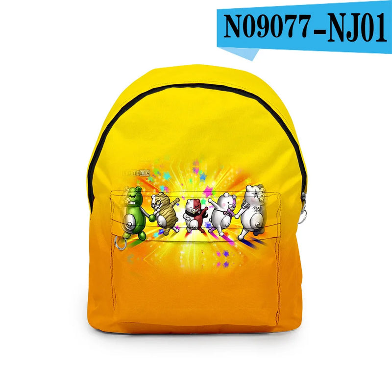 3D Print Monokuma Student Backpack Waterproof Travel Backpack