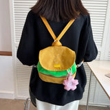 Cartoon Burger Pattern Backpack for Children - Yellow