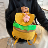 Cartoon Burger Pattern Backpack for Children - Yellow