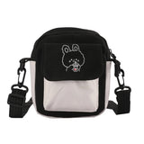 Cartoon Canvas Crossbody Bag Women's Small Zipper Shoulder Bag