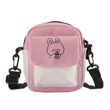 Cartoon Canvas Crossbody Bag Women's Small Zipper Shoulder Bag