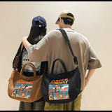 Cartoon Canvas Print Shoulder Bag Large Tote Ladies Casual Shopper Hand