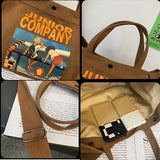 Cartoon Canvas Print Shoulder Bag Large Tote Ladies Casual Shopper Hand
