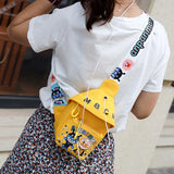 Cartoon Canvas Small Handbags Female Tide Of the Sen Department Children's Bag