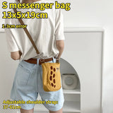 Embroidered Shoulder Bag Large Capacity Drawstring Tote Purse Handbags