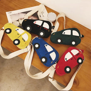 Kids Cartoon Car Boys Mini Messenger Bag Children Zipper Purse