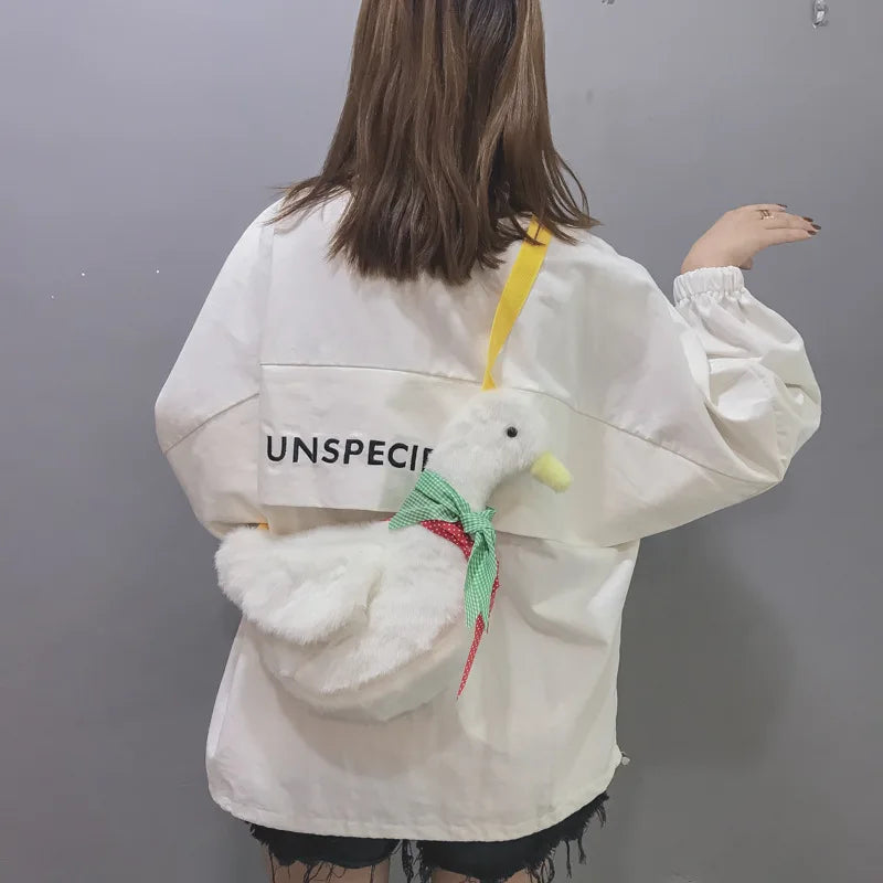 Cartoon Cat Plush Shoulder Bag Women Girl Messenger Bag