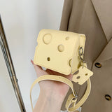 Cartoon Cheese Mini Shoulder Crossbody Bag Handbag Small Tote Bag
