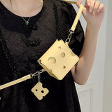 Cartoon Cheese Mini Shoulder Crossbody Bag Handbag Small Tote Bag