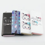 Cat Wallet for Girls Japan Style Prints Zipper Standard Wallets