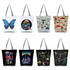 Cartoon Mushroom Letter Shoulder Bag Harajuku Tote Handbag