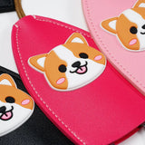 Cartoon Corgi Unisex Key Bag PU Leather Key Wallet Car Key Holder Case