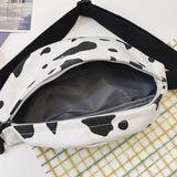 Cow Print Waist Fanny Pack Women Belt Bag Travel Hip Bum Canvas Purse
