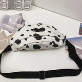 Cow Print Waist Fanny Pack Women Belt Bag Travel Hip Bum Canvas Purse