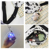 Cow Print Waist Fanny Pack Women Belt Bag Travel Hip Bum Canvas Purse