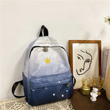 Cartoon Crown Gradient Backpack School Bags for Boys Girls Kids