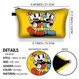 Cuphead/Mughead Print Cosmetic Case Women Makeup Bag Girls Cosmetic Bag
