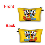 Cuphead/Mughead Print Cosmetic Case Women Makeup Bag Girls Cosmetic Bag