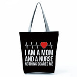 Cartoon Dentist Nurse Print Tote Women Shoulder Bag Handbags