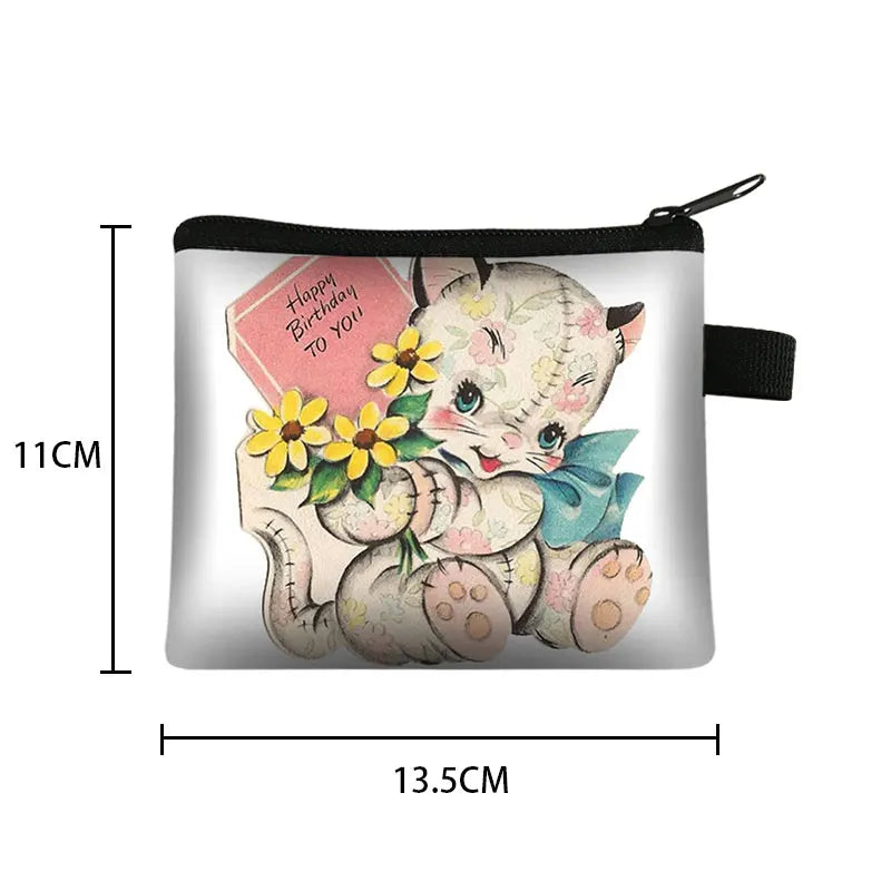 Cartoon Animals Coin Bag Women Vintage Purse Bear Cub Coin Bags
