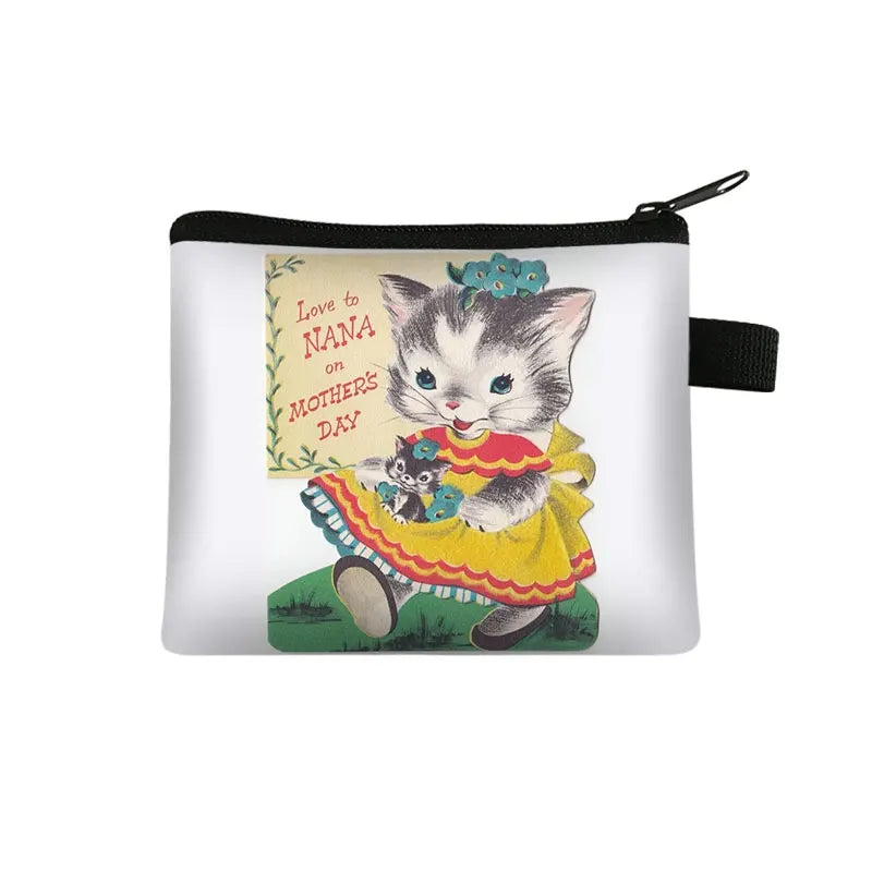 Cartoon Animals Coin Bag Women Vintage Purse Bear Cub Coin Bags