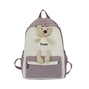 Bear Cartoon Backpack for Teenage Girls School Bag Women Shoulder Bags