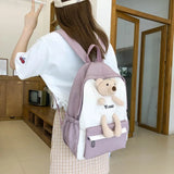 Bear Cartoon Backpack for Teenage Girls School Bag Women Shoulder Bags